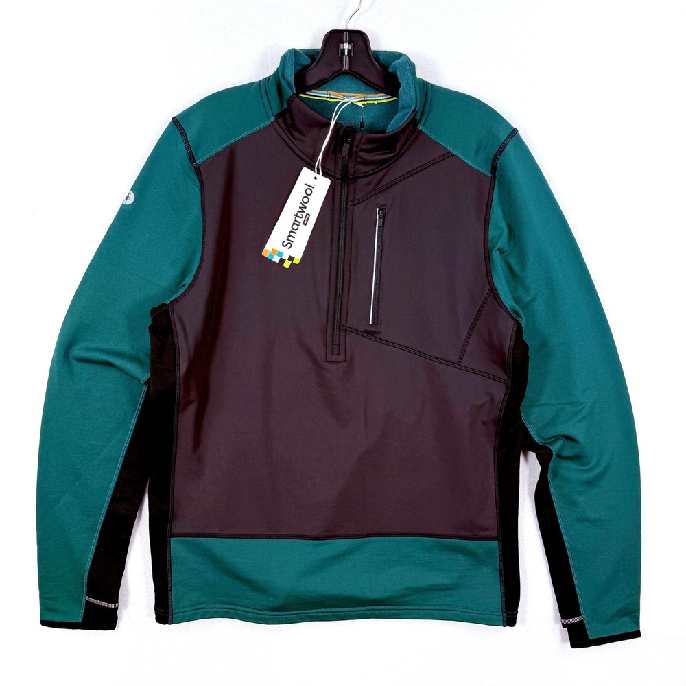 Smartwool Active Fleece Wind 1/2 Zip Mens Medium‎ Evergreen SW002665304-M NEW